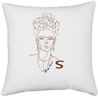                       UDNAG White Polyester 'Drawing | Ilustration' Pillow Cover [16 Inch X 16 Inch]                                              