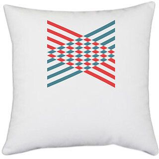                       UDNAG White Polyester 'blue red | Drawing' Pillow Cover [16 Inch X 16 Inch]                                              