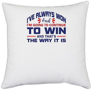                       UDNAG White Polyester 'To win | Donalt Trump' Pillow Cover [16 Inch X 16 Inch]                                              