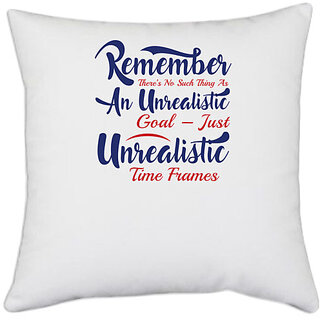                       UDNAG White Polyester 'Unrealistic | Donalt Trump' Pillow Cover [16 Inch X 16 Inch]                                              