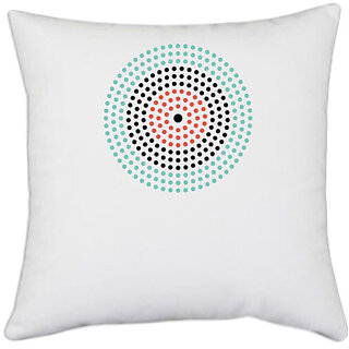                       UDNAG White Polyester 'Colorful ring | Drawing' Pillow Cover [16 Inch X 16 Inch]                                              