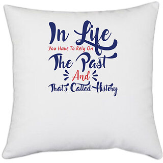                       UDNAG White Polyester 'History | Donalt Trump' Pillow Cover [16 Inch X 16 Inch]                                              