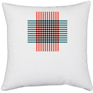                       UDNAG White Polyester 'Orange blue | Drawing' Pillow Cover [16 Inch X 16 Inch]                                              