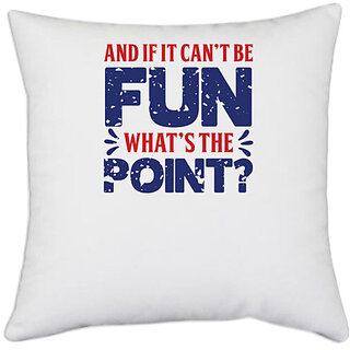                       UDNAG White Polyester 'Fun point | Donalt Trump' Pillow Cover [16 Inch X 16 Inch]                                              