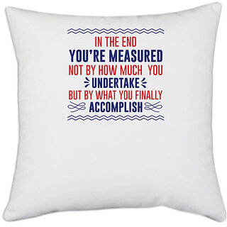                       UDNAG White Polyester 'You are measured undertake accomplish | Donalt Trump' Pillow Cover [16 Inch X 16 Inch]                                              