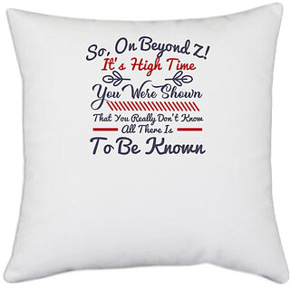                       UDNAG White Polyester 'To be known | Dr. Seuss' Pillow Cover [16 Inch X 16 Inch]                                              