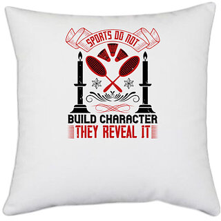                       UDNAG White Polyester 'Team Coach | Sports do not build character. They reveal it' Pillow Cover [16 Inch X 16 Inch]                                              
