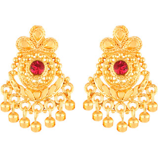                       Vighnaharta Shimmering CharmingAlloy Gold CZ dangler studs Earring for Women and Girls [VFJ1825ERG]                                              