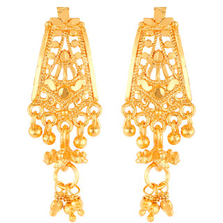                       Vighnaharta Allure Beautiful Earrings Diva Fusion Gold Plated Screw back  earing for Women and Girls  [VFJ1826ERG]                                              