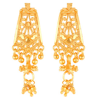                       Vighnaharta Allure Beautiful Earrings Diva Fusion Gold Plated Screw back  earing for Women and Girls  [VFJ1826ERG]                                              