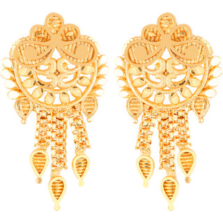                       Vighnaharta Allure Beautiful Gold Plated Screw back alloy dangler studs Earring for Women and Girls   [VFJ1852ERG]                                              