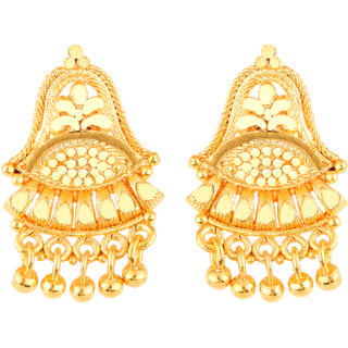                       Vighnaharta Sizzling Glittering Gold Plated Screw back alloy dangler studs Earring for Women and Girls   [VFJ1854ERG]                                              