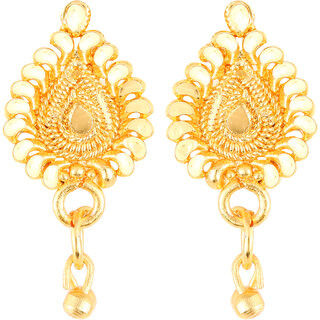                       Vighnaharta Glittering Gold Plated Screw back alloy dangler studs Earring for Women and Girls   [VFJ1855ERG]                                              