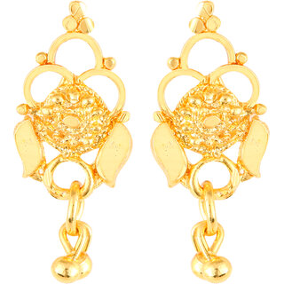                       Vighnaharta Sizzling  Allure Gold Plated Screw back alloy dangler studs Earring for Women and Girls   [VFJ1860ERG]                                              