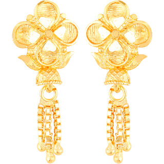                       Vighnaharta Traditional wear Gold Plated Screw back alloy dangler studs Earring for Women and Girls   [VFJ1861ERG]                                              