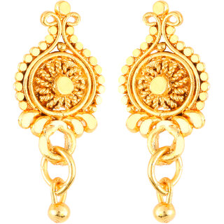                       Vighnaharta Sizzling star Gold Plated Screw back alloy dangler studs Earring for Women and Girls   [VFJ1863ERG]                                              