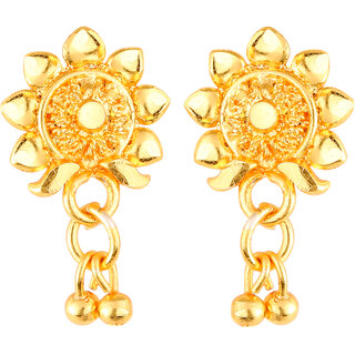                       Vighnaharta Trendy Glittering Gold Plated Screw back alloy dangler studs Earring for Women and Girls   [VFJ1864ERG]                                              