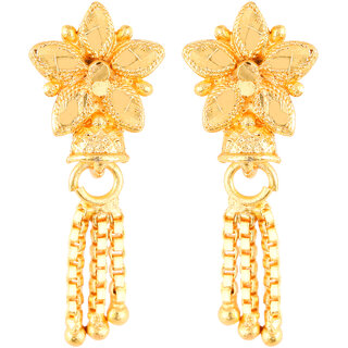                       Vighnaharta Allure Glittering Gold Plated Screw back alloy dangler studs Earring for Women and Girls   [VFJ1865ERG]                                              