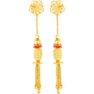                       Vighnaharta Sizzling  Allure Gold Plated Screw back alloy dangler studs Earring for Women and Girls   [VFJ1866ERG]                                              