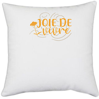                       UDNAG White Polyester 'Mardi Gras | Joie de vivre' Pillow Cover [16 Inch X 16 Inch]                                              