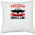 UDNAG White Polyester 'Independance Day | Freedom lies in being bold' Pillow Cover [16 Inch X 16 Inch]