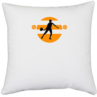                       UDNAG White Polyester 'Tennis | Being number two sucks' Pillow Cover [16 Inch X 16 Inch]                                              