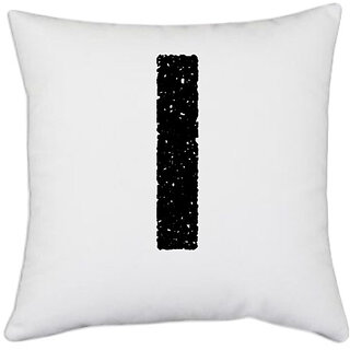                       UDNAG White Polyester 'Alphabet | I' Pillow Cover [16 Inch X 16 Inch]                                              
