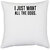 UDNAG White Polyester 'Dog | I just want all the dogs' Pillow Cover [16 Inch X 16 Inch]