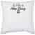 UDNAG White Polyester 'Dog | But first my Dog' Pillow Cover [16 Inch X 16 Inch]