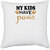 UDNAG White Polyester 'Dog | My Kids have paws' Pillow Cover [16 Inch X 16 Inch]