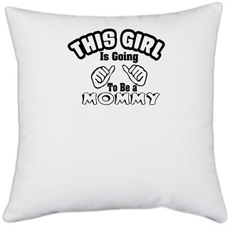                       UDNAG White Polyester 'Wife | world is okayest wife,z' Pillow Cover [16 Inch X 16 Inch]                                              