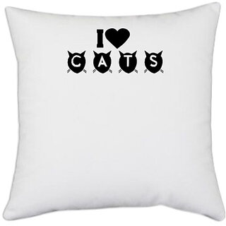                       UDNAG White Polyester 'Couple | i love my tattoed husband' Pillow Cover [16 Inch X 16 Inch]                                              