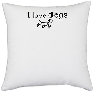                       UDNAG White Polyester 'Couple | i love my tattooed wife' Pillow Cover [16 Inch X 16 Inch]                                              