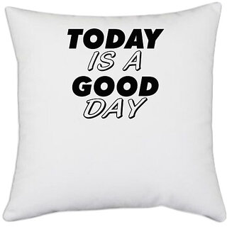                       UDNAG White Polyester 'Death | Skull23' Pillow Cover [16 Inch X 16 Inch]                                              