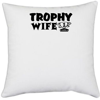                       UDNAG White Polyester 'Death | Skull30' Pillow Cover [16 Inch X 16 Inch]                                              