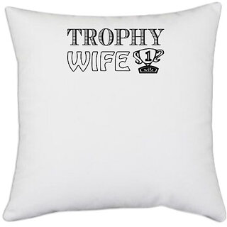                       UDNAG White Polyester 'Death | Brand Here1' Pillow Cover [16 Inch X 16 Inch]                                              
