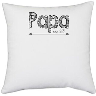                       UDNAG White Polyester 'Father | this man is going to be a daddy' Pillow Cover [16 Inch X 16 Inch]                                              