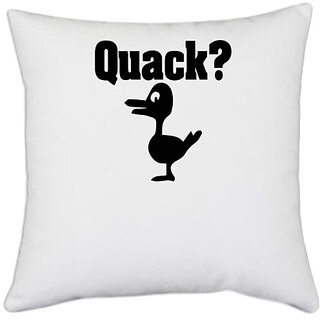                       UDNAG White Polyester 'Good day | today is a good day' Pillow Cover [16 Inch X 16 Inch]                                              