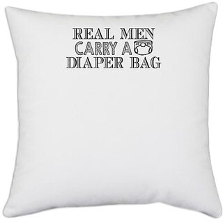                       UDNAG White Polyester 'Husband | trophy husband' Pillow Cover [16 Inch X 16 Inch]                                              
