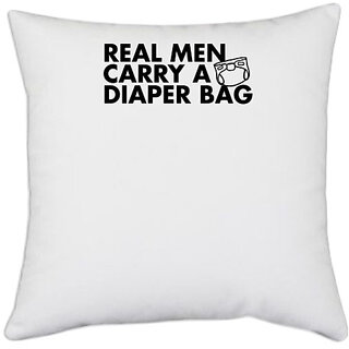                       UDNAG White Polyester 'Wife | trophy wife,d' Pillow Cover [16 Inch X 16 Inch]                                              