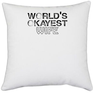                       UDNAG White Polyester 'Child | I am child' Pillow Cover [16 Inch X 16 Inch]                                              