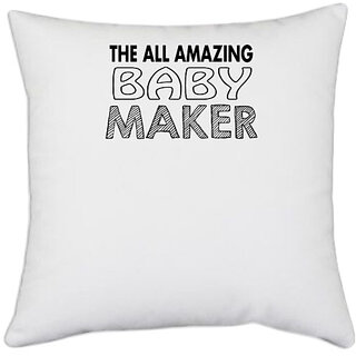                       UDNAG White Polyester 'Grandfather | world is okayest grandpa' Pillow Cover [16 Inch X 16 Inch]                                              