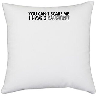                       UDNAG White Polyester 'Cave | Little man cave' Pillow Cover [16 Inch X 16 Inch]                                              