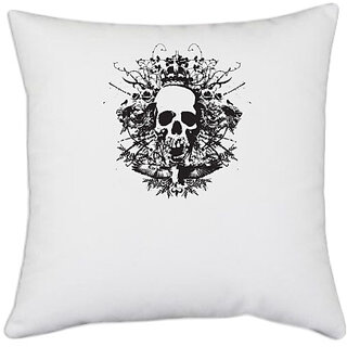                       UDNAG White Polyester 'Baby | Hello little one' Pillow Cover [16 Inch X 16 Inch]                                              