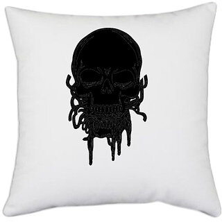                       UDNAG White Polyester 'Exploring | Never stop exploring' Pillow Cover [16 Inch X 16 Inch]                                              