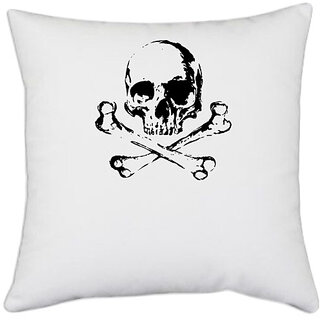                       UDNAG White Polyester 'Baby | Just breath' Pillow Cover [16 Inch X 16 Inch]                                              