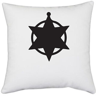                       UDNAG White Polyester 'Christmass | Christmas Bauble 14' Pillow Cover [16 Inch X 16 Inch]                                              