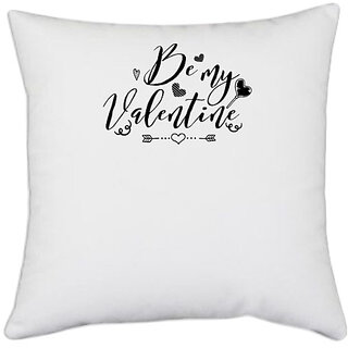                       UDNAG White Polyester 'Valentine | Bemy Valentine' Pillow Cover [16 Inch X 16 Inch]                                              