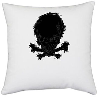                       UDNAG White Polyester 'Mermaid | I am cute mermaid' Pillow Cover [16 Inch X 16 Inch]                                              