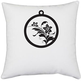                       UDNAG White Polyester 'Christmass | Christmas Bauble 19' Pillow Cover [16 Inch X 16 Inch]                                              